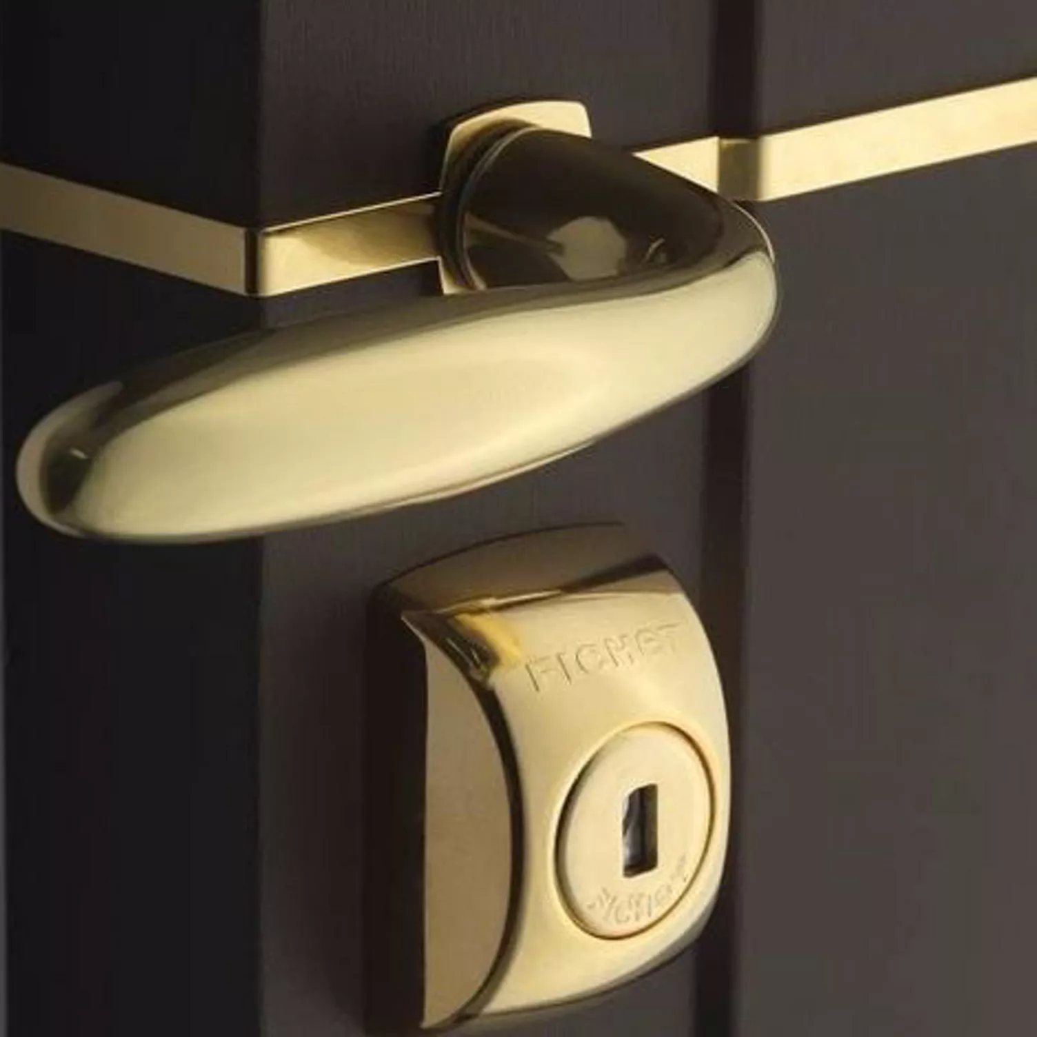 Serrure multipoints Fichet sur une porte sécurisée
